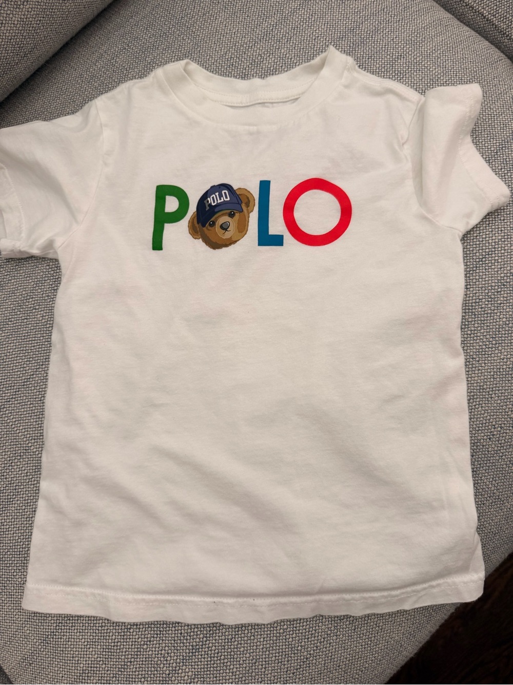 Polo by Ralph Lauren White Tee with Colorful Polo Bear Logo